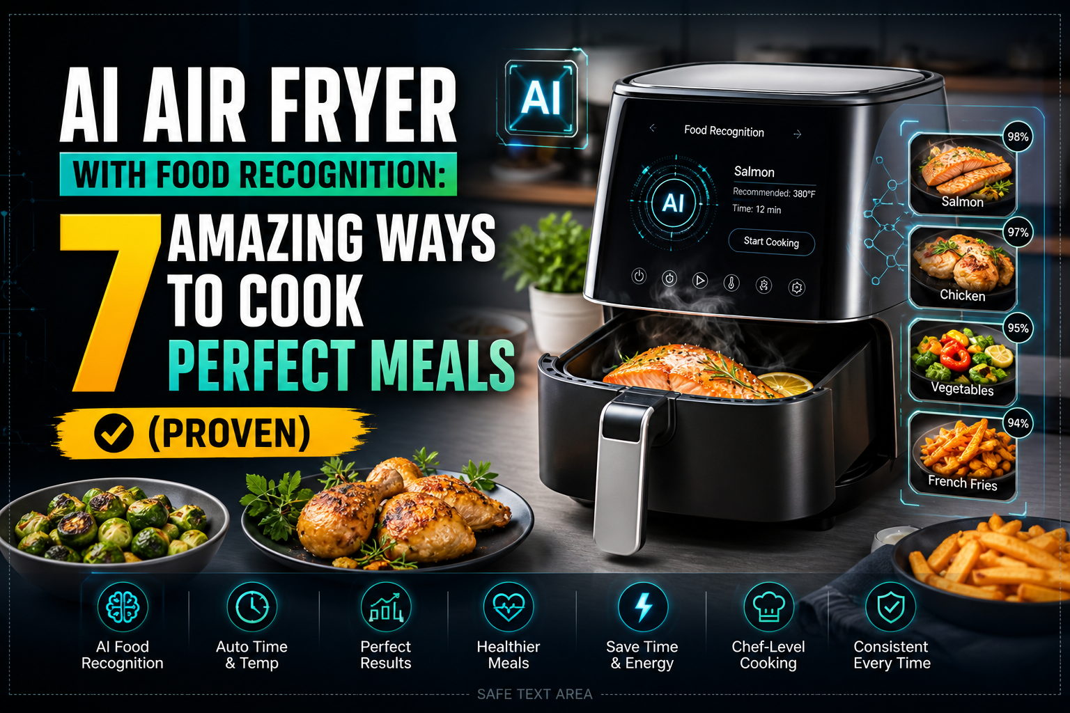 AI air fryer with food recognition